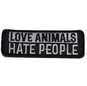 Klettaufnäher Love Animals Hate People