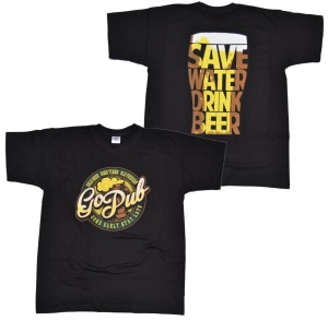 T-Shirt GoPub Save water drink beer